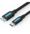 Cable USB 3.0 Vention CQABD/ MicroUSB Macho - USB Tipo-C Macho/ 5Gbps/ 50cm/ Negro
