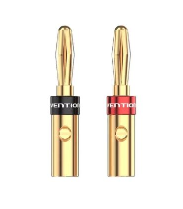 Adaptador/ Conector Banana Vention BFDJ0-2/ Cable de Audio Hembra - Banana Macho/ 2 uds/ Dorado