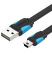 Cable USB 2.0 Vention VAS-A14-B150/ Mini USB Macho - USB Macho/ Hasta 10W/ 480Mbps/ 1.5m/ Azul Y Negro