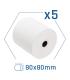 iggual Pack 5 rollos papel trmico sin BPA 80X80mm