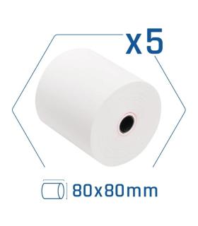 iggual Pack 5 rollos papel trmico sin BPA 80X80mm