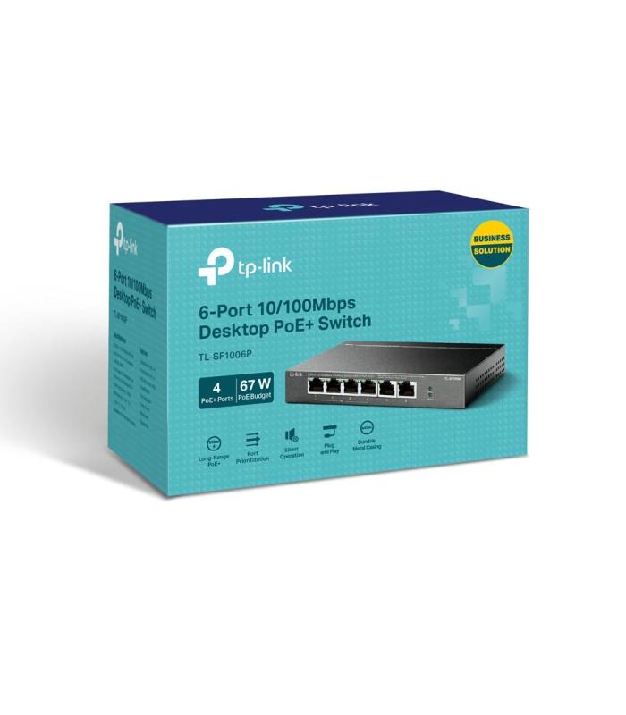 TP-Link TL-SF1006P switch No administrado Fast Ethernet (10 100) Energía sobre Ethernet (PoE) Negro