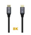 AISENS Cable HDMI V2.1 Ultra Alta Velocidad / HEC 8k@60Hz 48Gbps, A/M-A/M, Gris/Negro, 2.0m