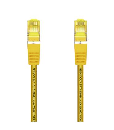 AISENS Cable De Red Latiguillo RJ45 LSZH Cat.7 600 MHz S FTP PIMF AWG26, Amarillo, 25 cm