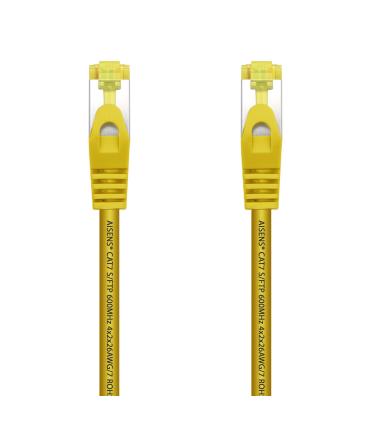 AISENS Cable De Red Latiguillo RJ45 LSZH Cat.7 600 MHz S FTP PIMF AWG26, Amarillo, 1.0 m