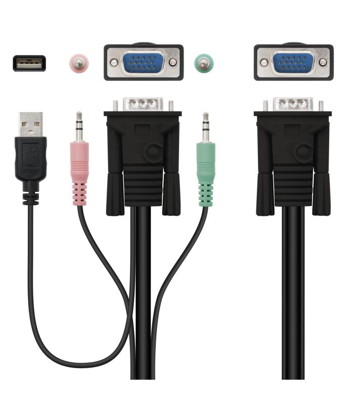 Nanocable KVM SWITCH VGA USB 1U-2PC+CABLE
