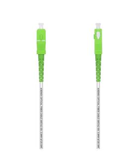 AISENS Cable Fibra Óptica Latiguillo G657A2 3.0 9 125 SMF Simplex CPR DCA LSZH, SC APC-SC APC, Blanco, 1.0 m