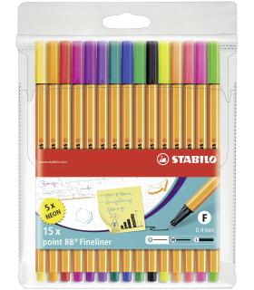 STABILO Point 88 rotulador de punta fina Multicolor 15 pieza(s)