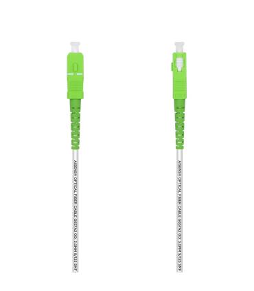 AISENS Cable Fibra Óptica Latiguillo G657A2 3.0 9 125 SMF Simplex CPR DCA LSZH, SC APC-SC APC, Blanco, 3.0 m