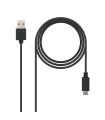 Nanocable USB 2.0, 0.5m cable USB 0,5 m USB C USB A Negro
