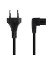 TooQ Cable de Alimentación Acodado CEE7/16/M-C7/H, Negro, 3 m