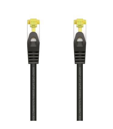 AISENS Cable De Red Latiguillo RJ45 LSZH Cat.7 600 MHz S FTP PIMF AWG26, Negro, 25 cm