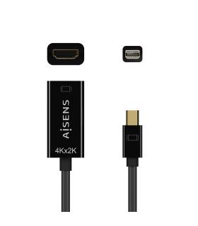AISENS Conversor Mini DP V1.2 a HDMI V1.4 4K@30Hz, MDP M-HDMI A H, Negro, 15CM