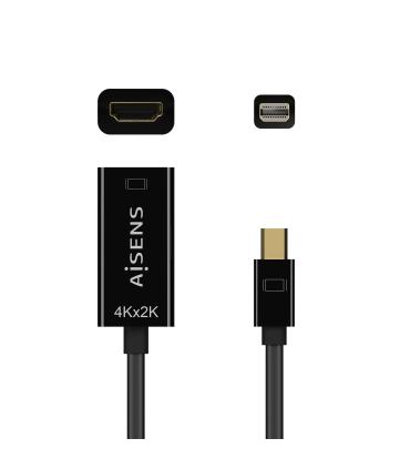 AISENS Conversor Mini DP V1.2 a HDMI V1.4 4K@30Hz, MDP M-HDMI A H, Negro, 15CM