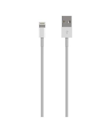 AISENS Cable Lightning A USB 2.0, Lightning M-USB A M, Blanco, 0.5 m