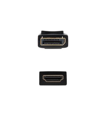 Nanocable Cable Conversor DISPLAYPORT a HDMI, DP M - HDMI M, Negro, 0.5 m