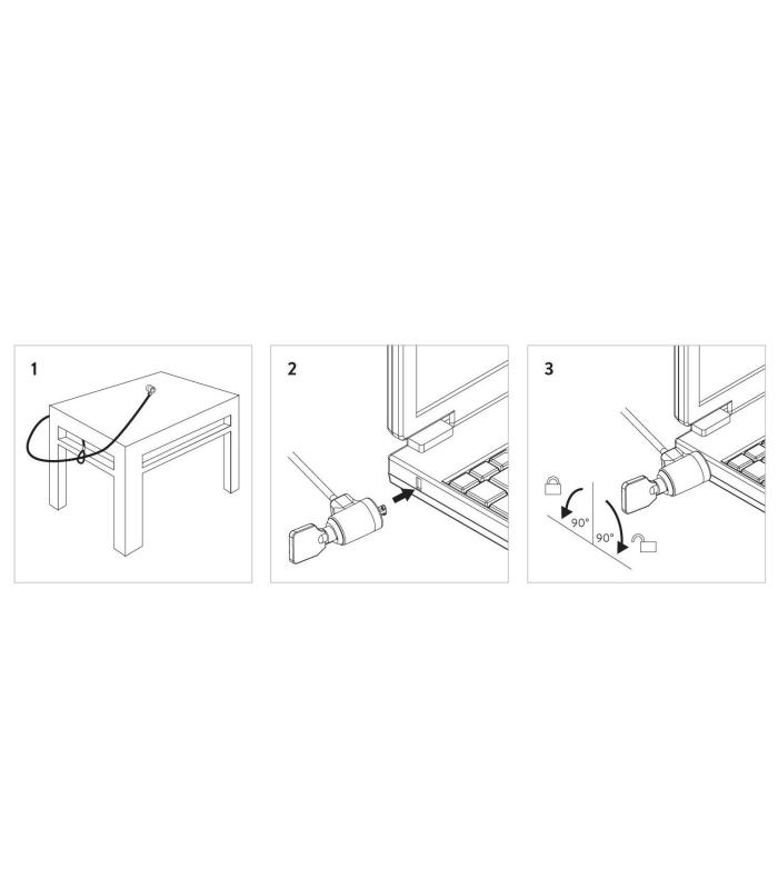 Ewent EW1242 cable antirrobo Negro, Acero inoxidable 1,5 m