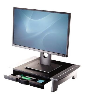 Fellowes Office Suites soporte para monitor 71,1 cm (28") Escritorio Negro, Plata