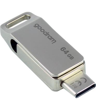 Goodram ODA3 unidad flash USB 64 GB USB Type-A   USB Type-C 3.2 Gen 1 (3.1 Gen 1) Plata