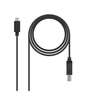 Nanocable USB 2.0, 1m cable USB USB C USB B Negro