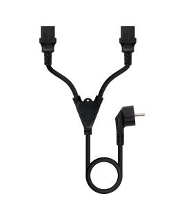Nanocable Cable de Alimentación CEE7 M a 2xC13 H, Negro, 1.8 m