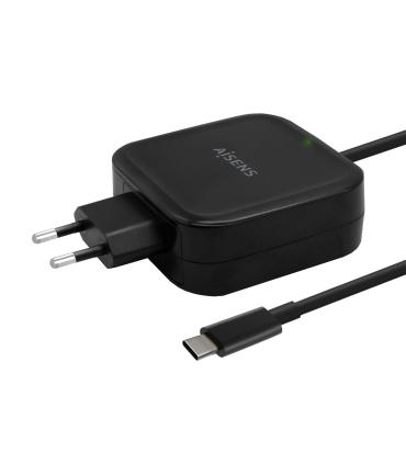 AISENS Cargador 65W PD3.0 QC3.0 1XUSB-C 1.2M, Negro