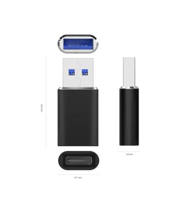 AISENS Mini Adaptador USB 3.2 Gen2   USB 2.0 3A, Tipo USB-C H-A M, Negro