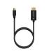 AISENS Cable Conversor Aluminio USB-C a Displayport 8K@60Hz, USB-C M-DP M, Negro, 1.8M