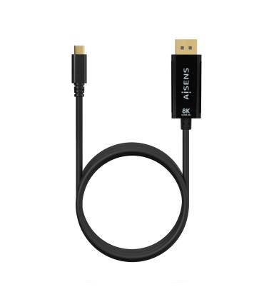 AISENS Cable Conversor USB-C a Displayport 8K@60Hz, USB-C M-DP M, Negro, 1.8M