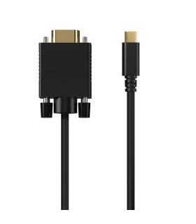 AISENS Cable Conversor USB-C a VGA, USB-C M-HDB15 M, Negro, 1.8M