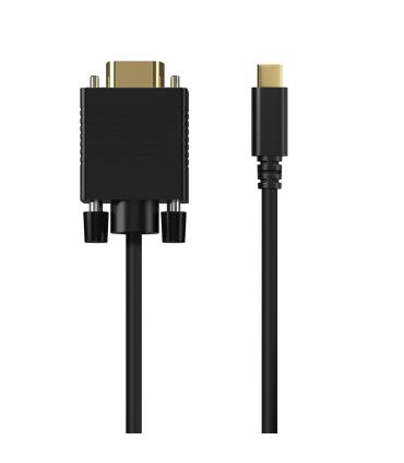 AISENS Cable Conversor USB-C a VGA, USB-C M-HDB15 M, Negro, 1.8M