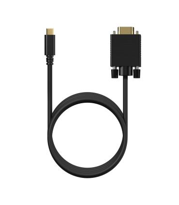 AISENS Cable Conversor USB-C a VGA, USB-C M-HDB15 M, Negro, 1.8M