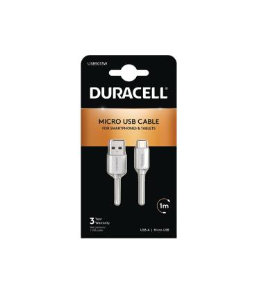 Duracell USB5013W cable USB 2.0 1 m USB A Micro-USB A Blanco