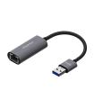 AISENS Conversor USB 3.0 A Ethernet Gigabit 10/100/1000 Mbps, Gris, 15cm