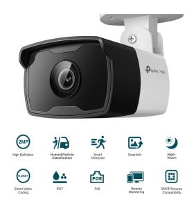 TP-Link VIGI C320I Bombilla Cámara de seguridad IP Exterior 1920 x 1080 Pixeles Techo Pared Poste