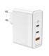 AISENS Cargador Gan 100W, 2xUSB-C PD3.0 QC4.0 QC5.0, 1xUSB-A QC3.0, Blanco