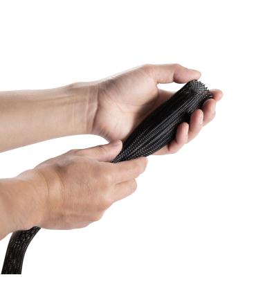 AISENS Organizador de cable poliéster 20mm, Negro, 1.0m