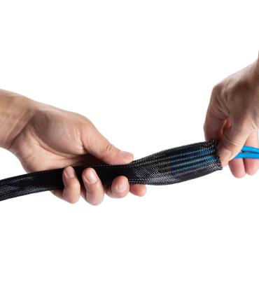 AISENS Organizador de cable poliéster 20mm, Negro, 1.0m