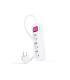 Nanocable Regleta de Enchufes con 3 Tomas con Interruptor, 1.4 m, Blanco