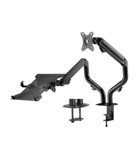 AISENS Soporte de Mesa Contrapeso Giratorio e Inclinable para Portatil y Monitor TV 8Kg de 17-32, Negro