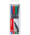 STABILO OHPen universal permanent, 4 Pack marcador permanente Punta redonda Negro, Azul, Verde, Rojo 4 pieza(s)