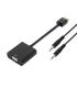 AISENS A122-0126 adaptador de cable de vídeo 0,1 m Negro