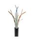 AISENS Cable de Red Exterior Impermeable RJ45 Cat.6 UTP Rígido CCA AWG23, Negro, 305M