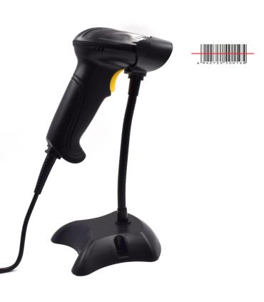 Ewent EW3400 lector de código de barras Lector de códigos de barras portátil 1D Laser Negro
