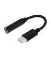 AISENS Conversor USB C a Audio 384KHz, USB C/M - jack 3.5/H, negro, 15 cm