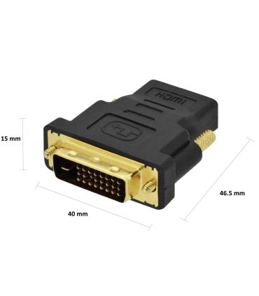 Ewent EC1371 cambiador de género para cable DVI-D 24+1 HDMI Negro