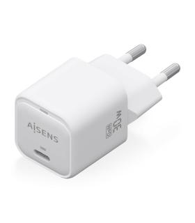 AISENS Cargador GaN 30W, 1xUSB-C PD3.0 QC4.0, Blanco
