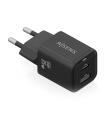 AISENS Cargador Gan 35W, 1xUSB-C PD3.0 QC4.0, 1xUSB-A QC3.0, Negro