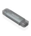 AISENS Lector de Tarjetas SD, Micro SD, MMC, RS-MMC, MMC Micro, USB-A y USB-C, Gris