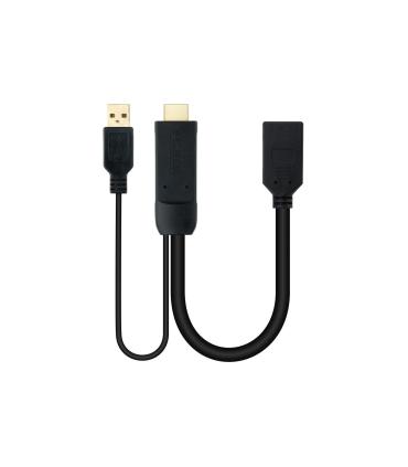 Nanocable Conversor HDMI 2.0 a DisplayPort V1.2 Negro, 20 cm